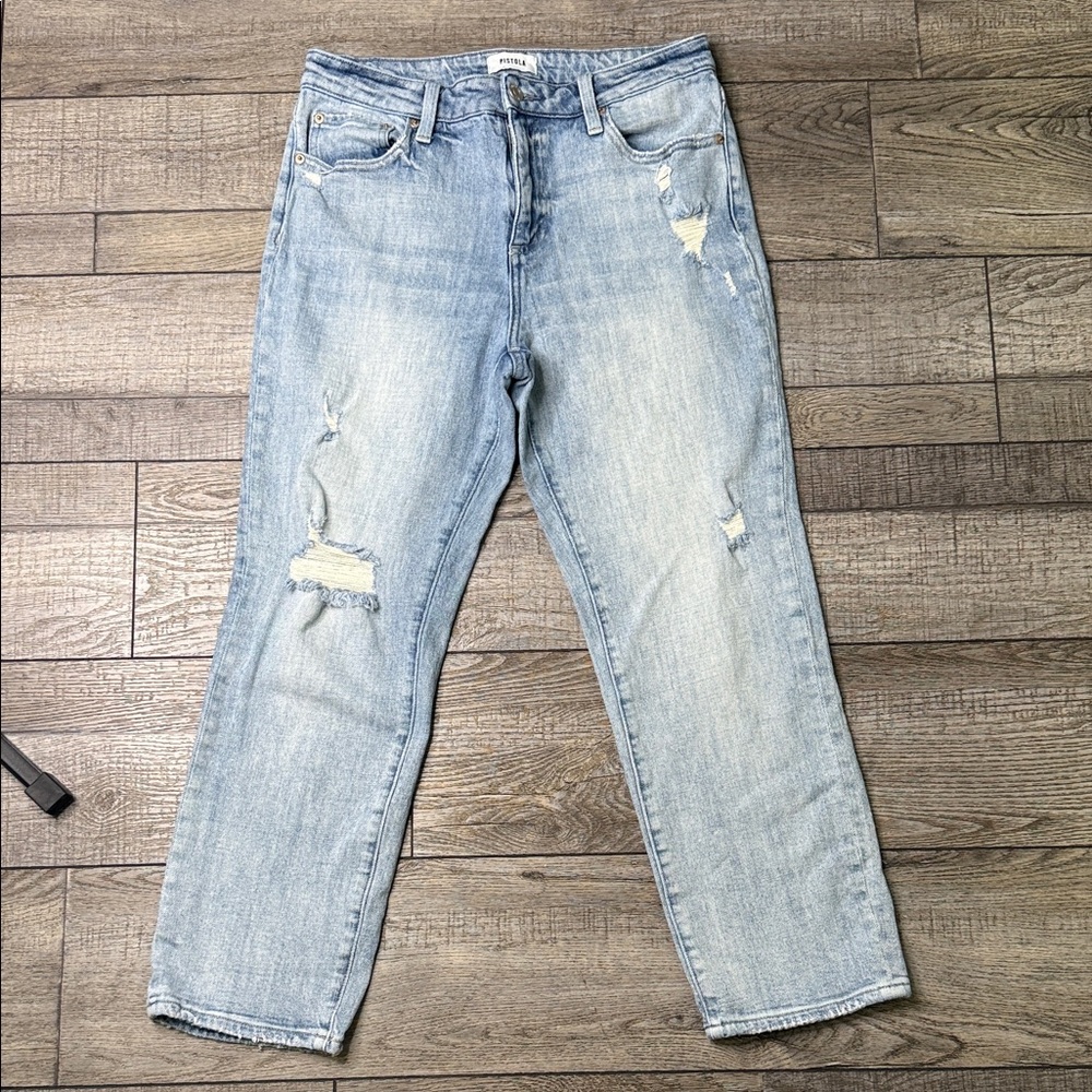 Pistola Light Blue Distressed Boyfriend Jeans